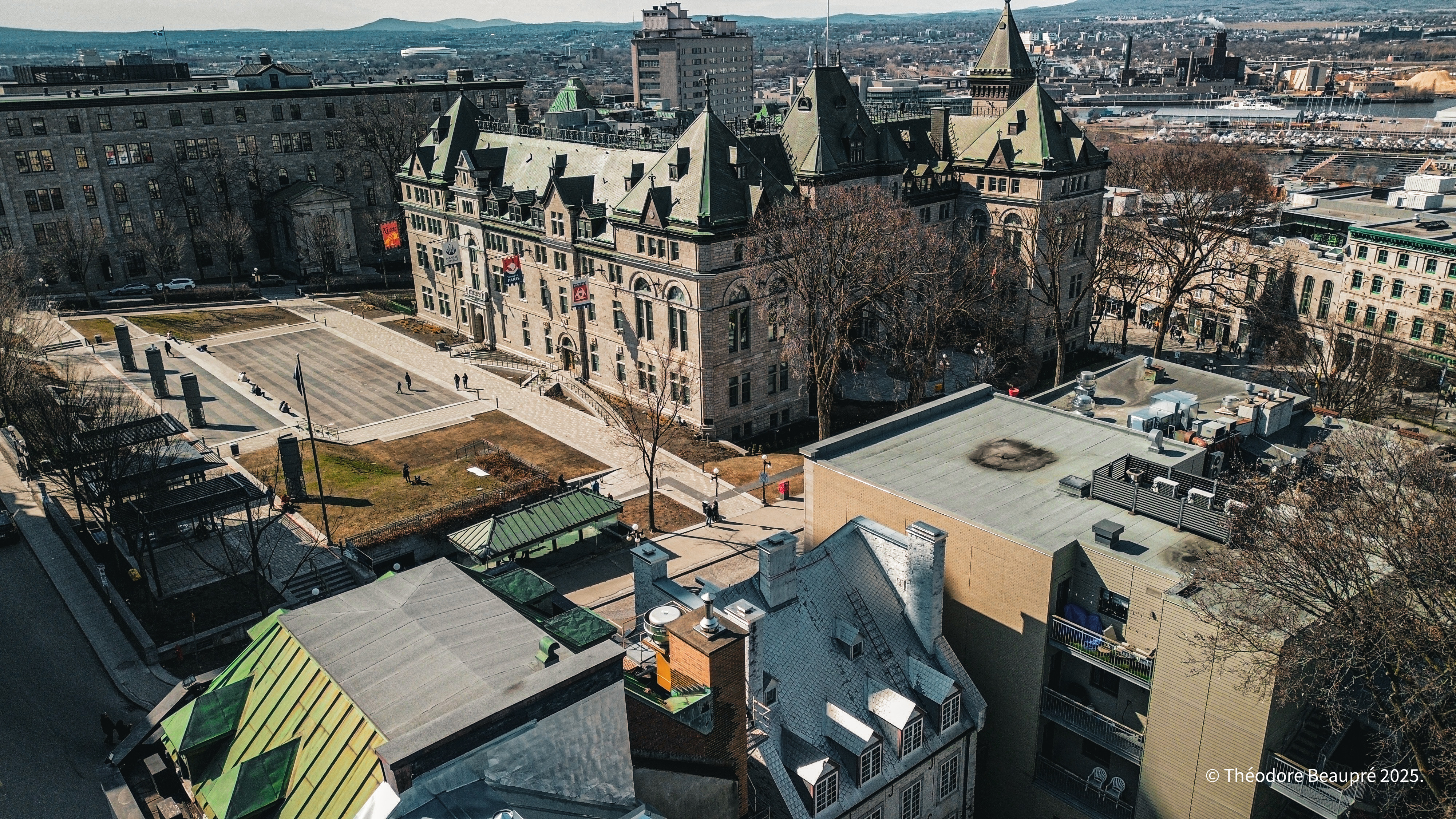 Vue aérienne du Vieux-Québec